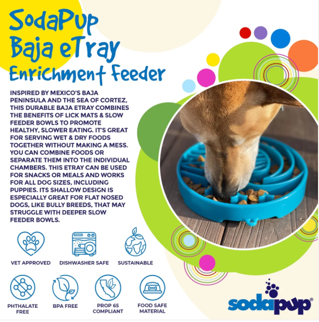 Baja Design eTray - Shallow Slow Feeder Dog Bowl for Enrichment | USA Made
