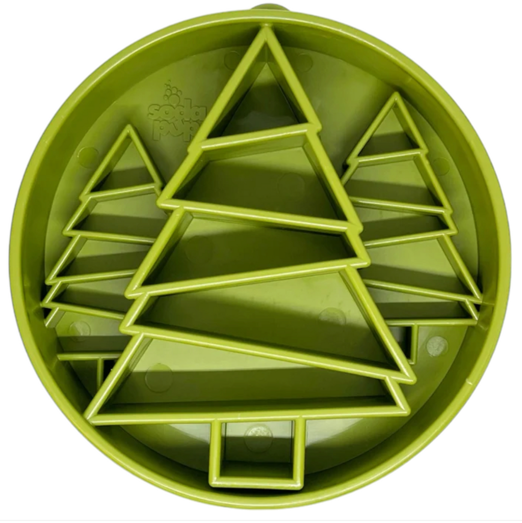 Pine Tree Christmas eBowl Deep Slow Feeder Dog Bowl for Enrichment | USA Made
