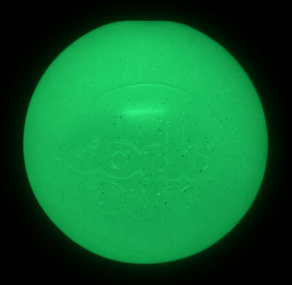 Glow in the Dark Glitter Ball 2-Pack Dog Toy | Soft PUP-X Rubber Floating Fetch Ball with Treat Dispenser | USA Made