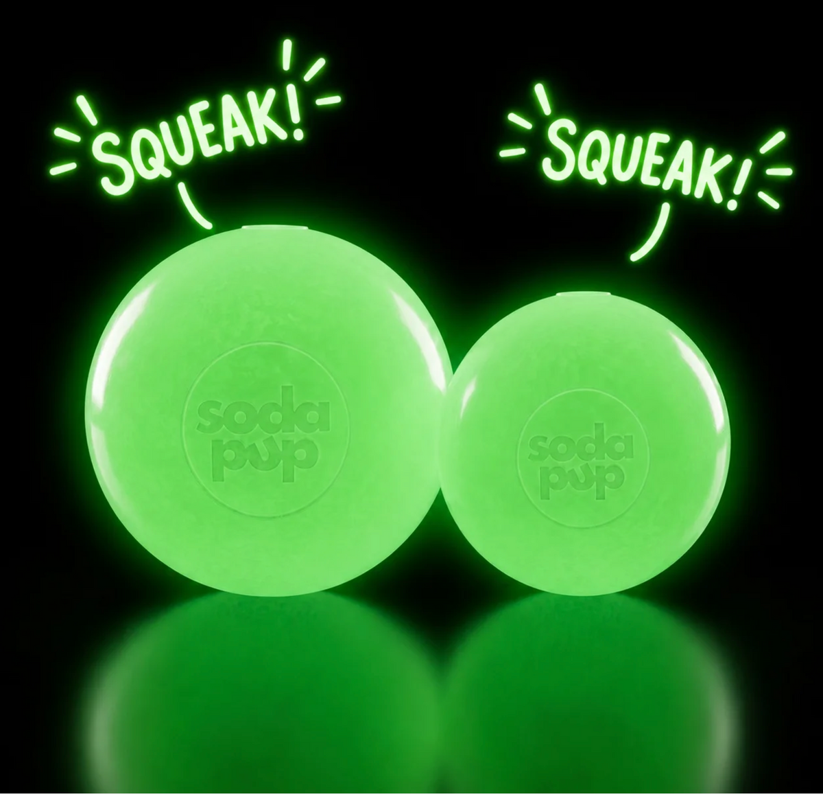 Squeak Ball - Glow in the Dark - Durable Squeaky Dog Toy, Floats, Chew Toy | USA Made