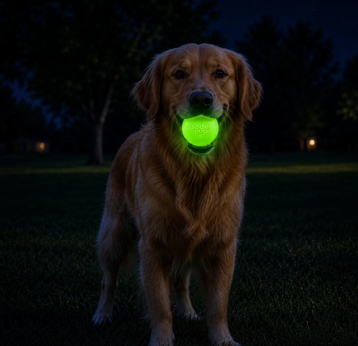 Squeak Ball - Glow in the Dark - Durable Squeaky Dog Toy, Floats, Chew Toy | USA Made