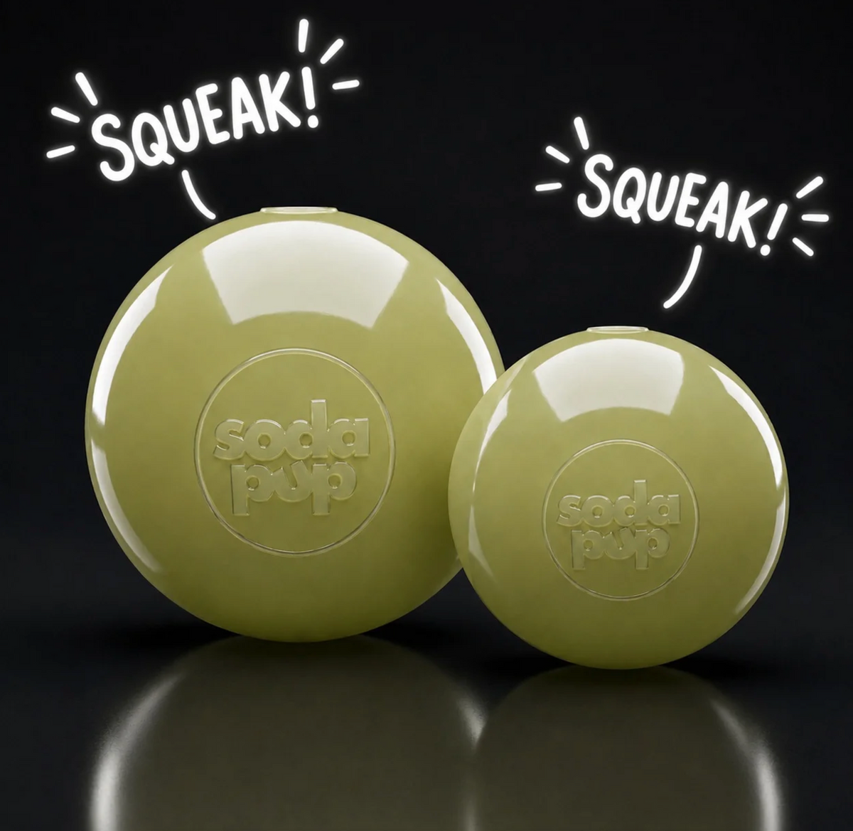 Squeak Ball - Glow in the Dark - Durable Squeaky Dog Toy, Floats, Chew Toy | USA Made