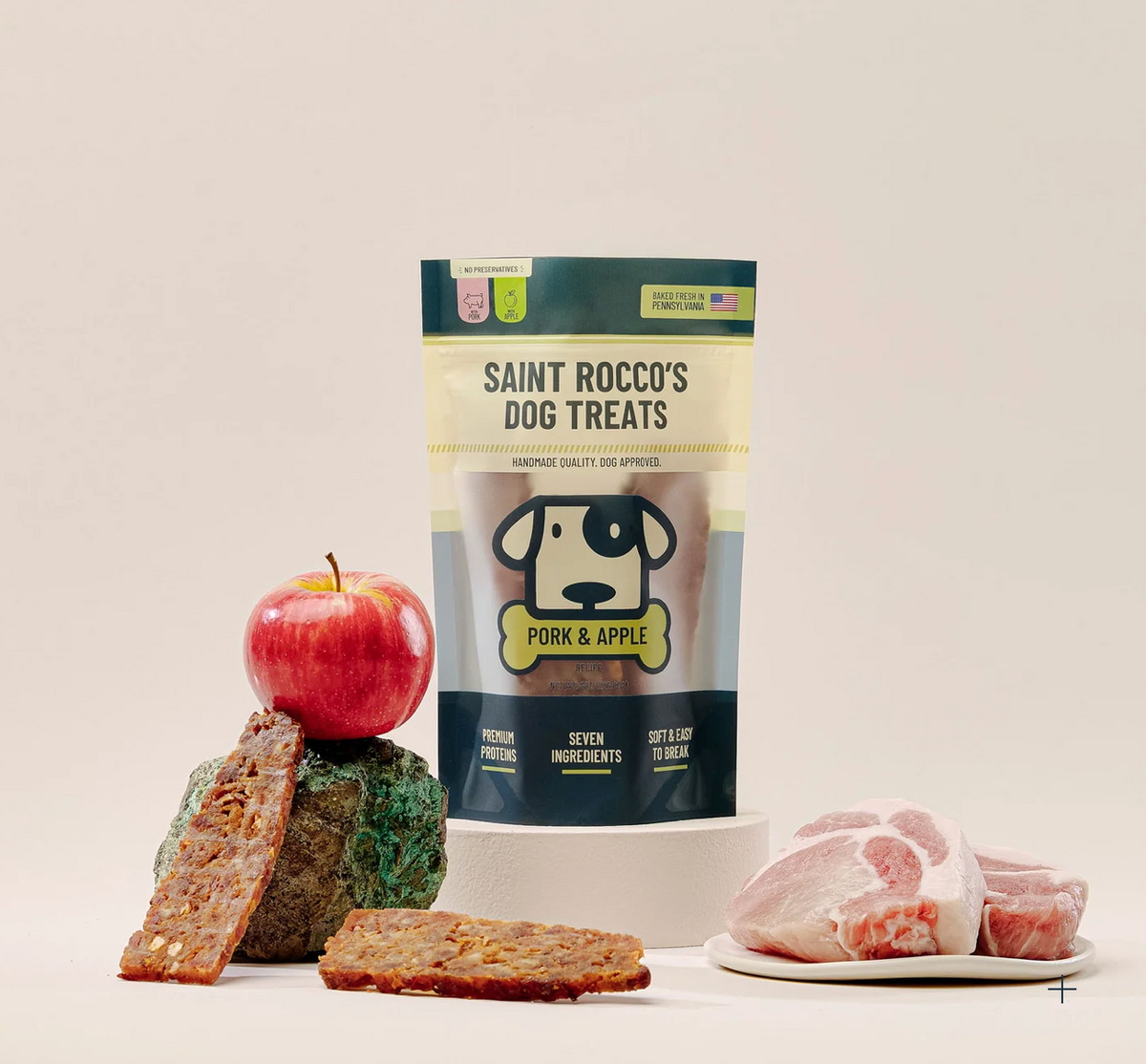 Pork and Apple Treats 8 oz- Saint Rocco's Treats