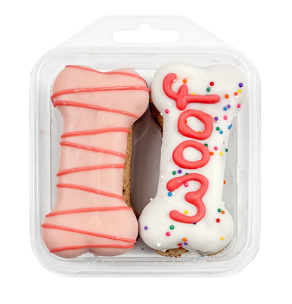 Prepackaged 4pk Blue/Pink Woof It Up Bones | Birthday (case)