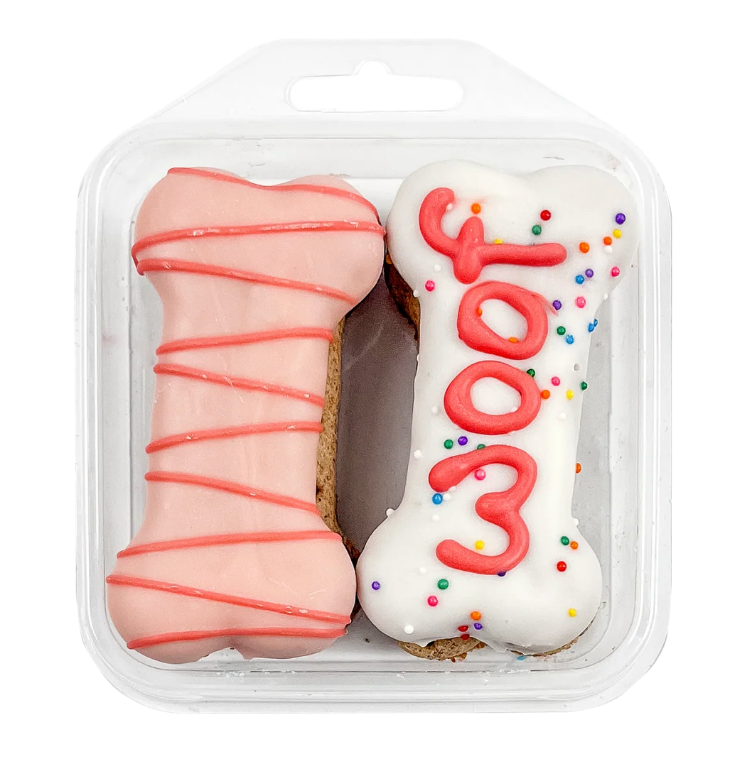 Prepackaged 4pk Blue/Pink Woof It Up Bones | Birthday (case)