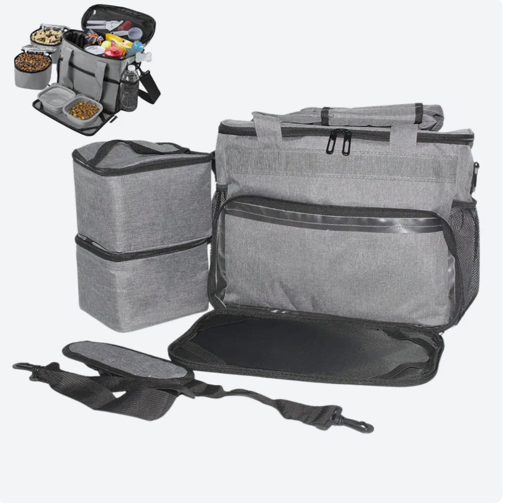 Portable Pet Travel Storage Bag Food Container Treat Pouch for Outdoor Dogs and Cats