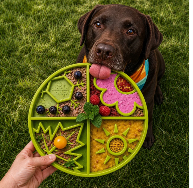 Four Seasons eTray - Shallow Slow Feeder Dog Bowl for Enrichment | USA Made
