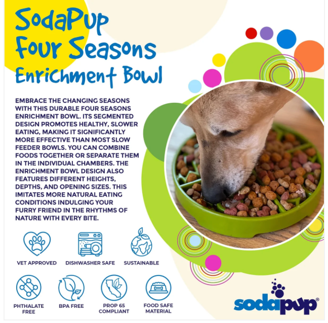 Four Seasons eTray - Shallow Slow Feeder Dog Bowl for Enrichment | USA Made