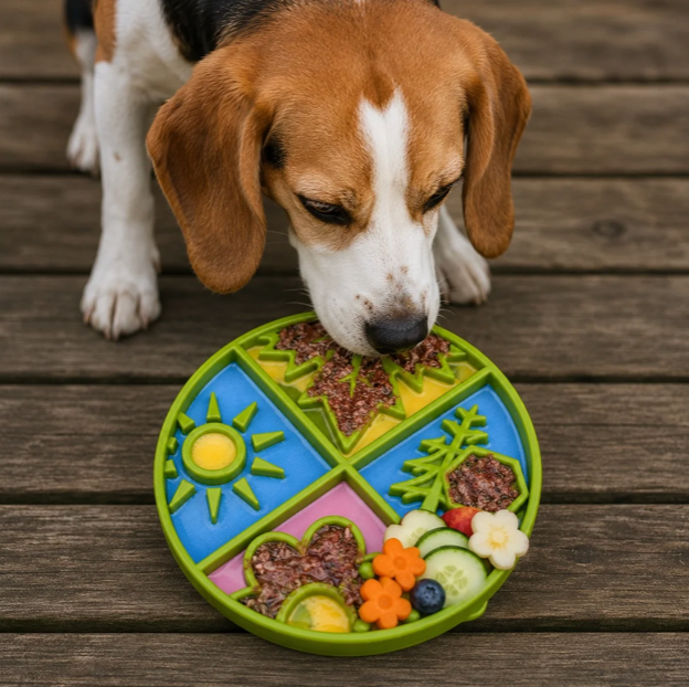 Four Seasons eTray - Shallow Slow Feeder Dog Bowl for Enrichment | USA Made