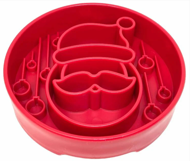 Santa Christmas eBowl Deep Slow Feeder Dog Bowl for Enrichment | USA Made